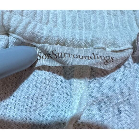 Soft Surroundings Women’s Straight Leg Gauze Pull On Pants Cream sz Small - Picture 12 of 12